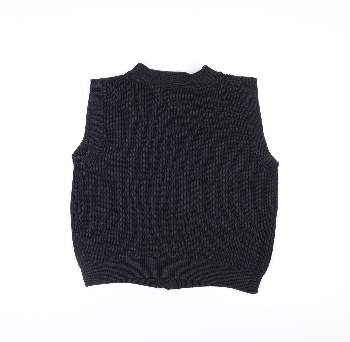 Marks and Spencer Women's Black XS V-Neck Button Knit Vest