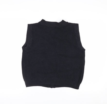 Marks and Spencer Women's Black XS V-Neck Button Knit Vest
