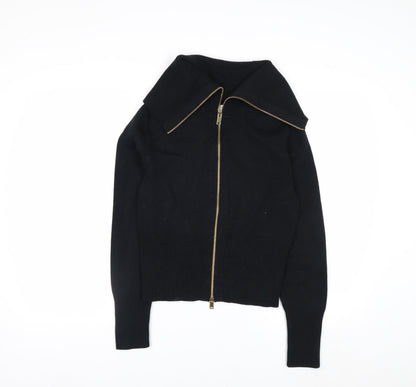 Marks and Spencer Women’s Black Full Zip Collared Jumper Size S