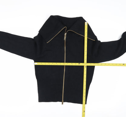 Marks and Spencer Women’s Black Full Zip Collared Jumper Size S