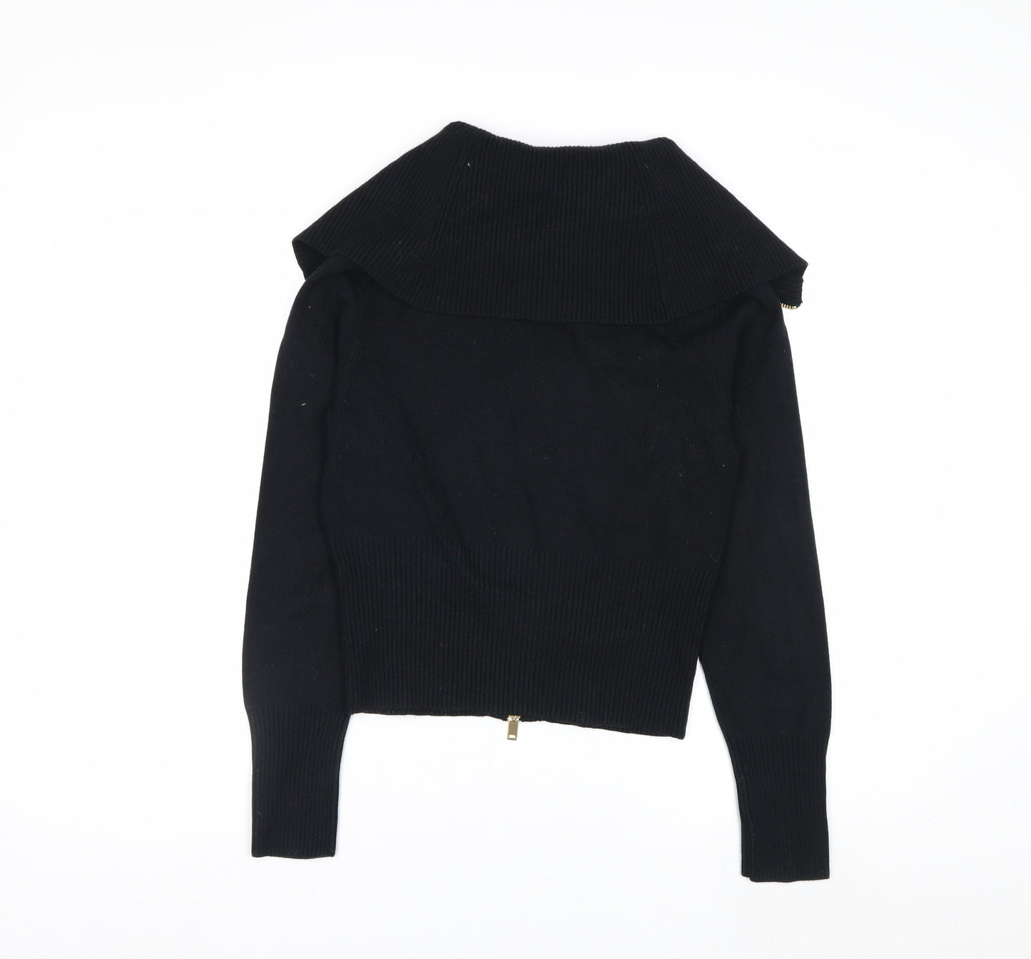 Marks and Spencer Women’s Black Full Zip Collared Jumper Size S