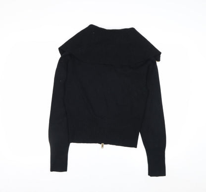 Marks and Spencer Women’s Black Full Zip Collared Jumper Size S