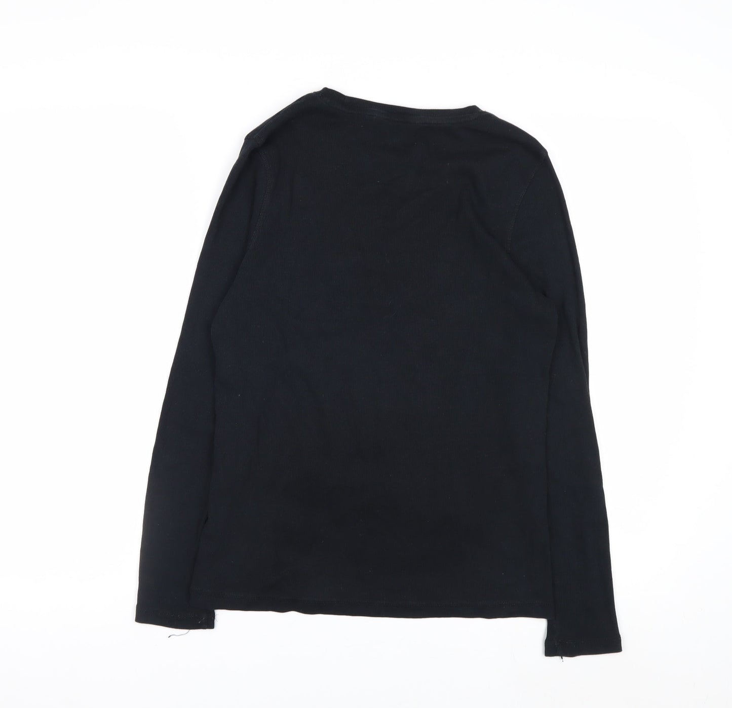 Marks and Spencer Women's Black Long Sleeve Basic Jersey T-Shirt Size 14