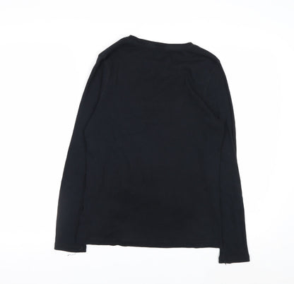 Marks and Spencer Women's Black Long Sleeve Basic Jersey T-Shirt Size 14