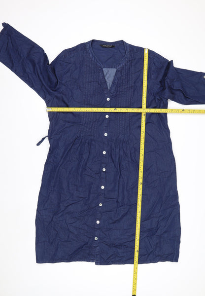 VIZ-A-VIZ Womens Blue Cotton Shirt Dress Size 20/22 Plus