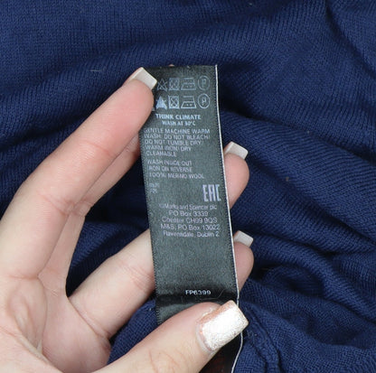 Marks and Spencer Women’s Blue Roll Neck Merino Wool Jumper Size 18