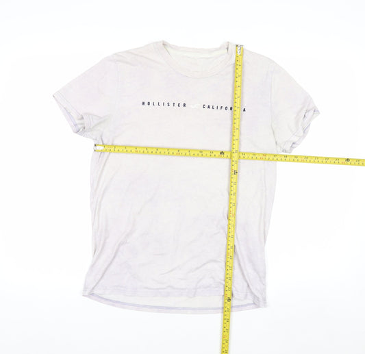 Hollister Womens White Cotton Crew Neck T-Shirt Size L
