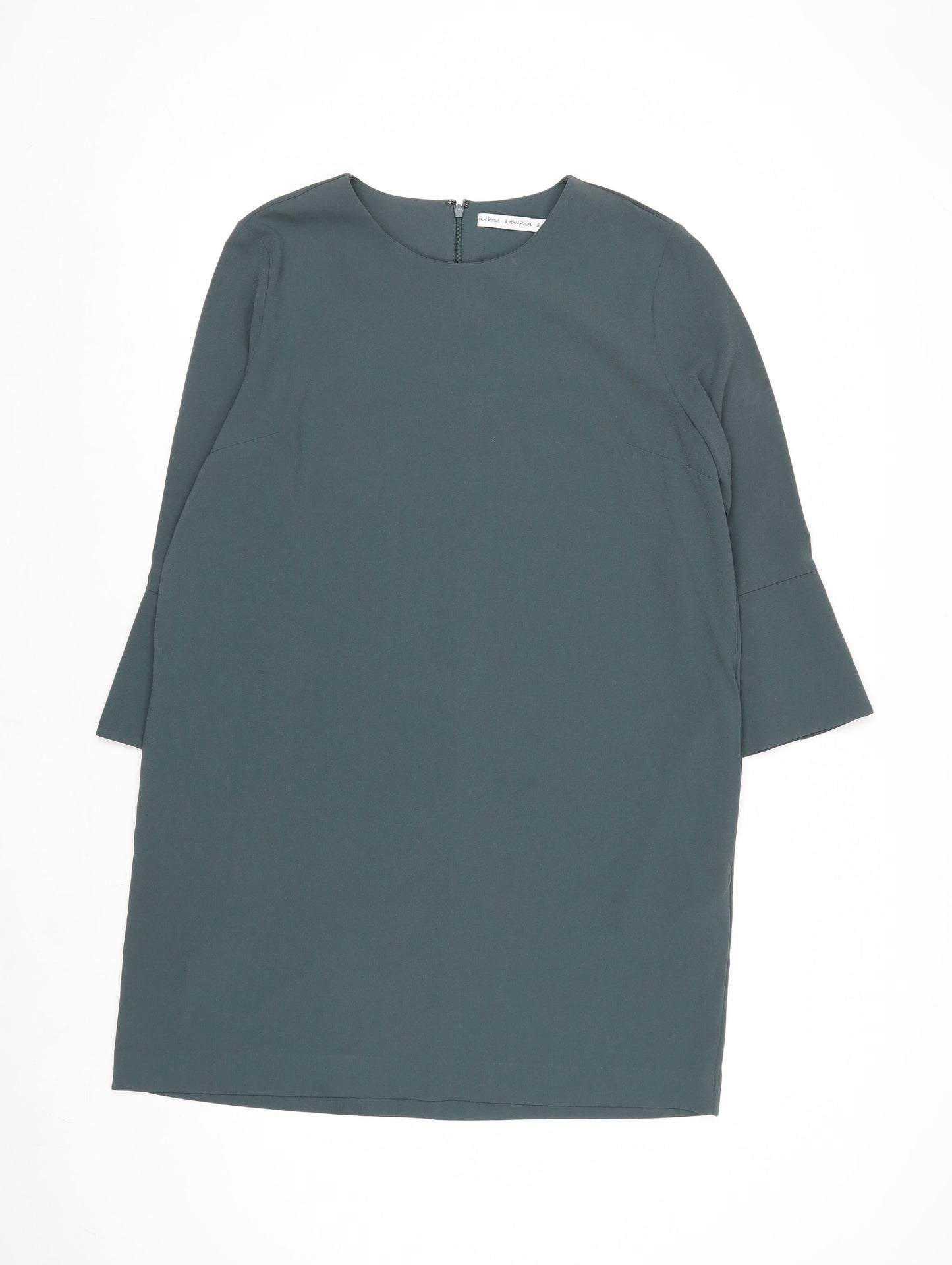 & Other Stories Women Green Size 14 Shift Work Dress 3/4 Sleeves