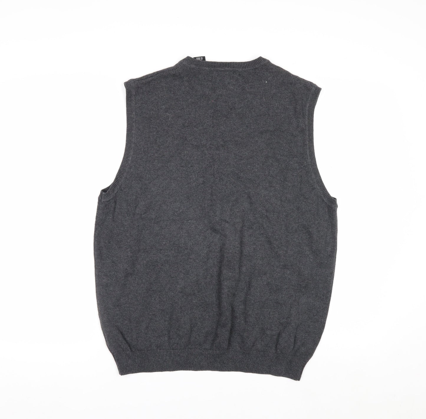 Van Heusen Men's Grey Cotton V-Neck Sleeveless Jumper Vest M