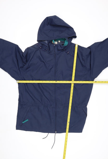 L.L.Bean Women's Blue XL Hooded Anorak Jacket Water Resistant
