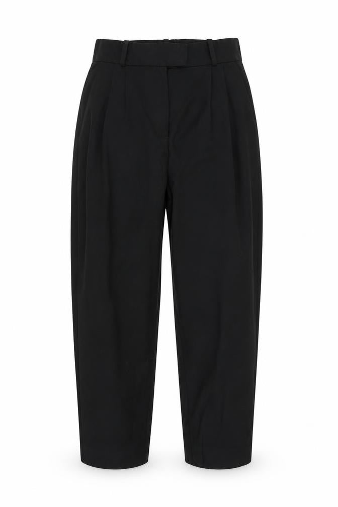 H&M Women's Black Regular Fit Pleated Trousers Size 8