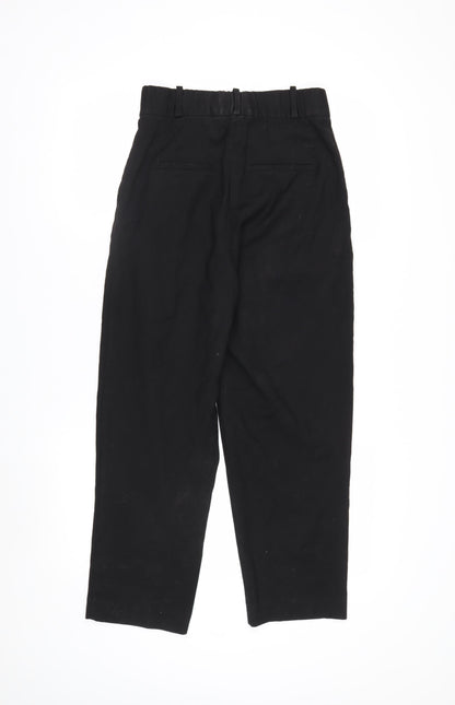 H&M Women's Black Regular Fit Pleated Trousers Size 8