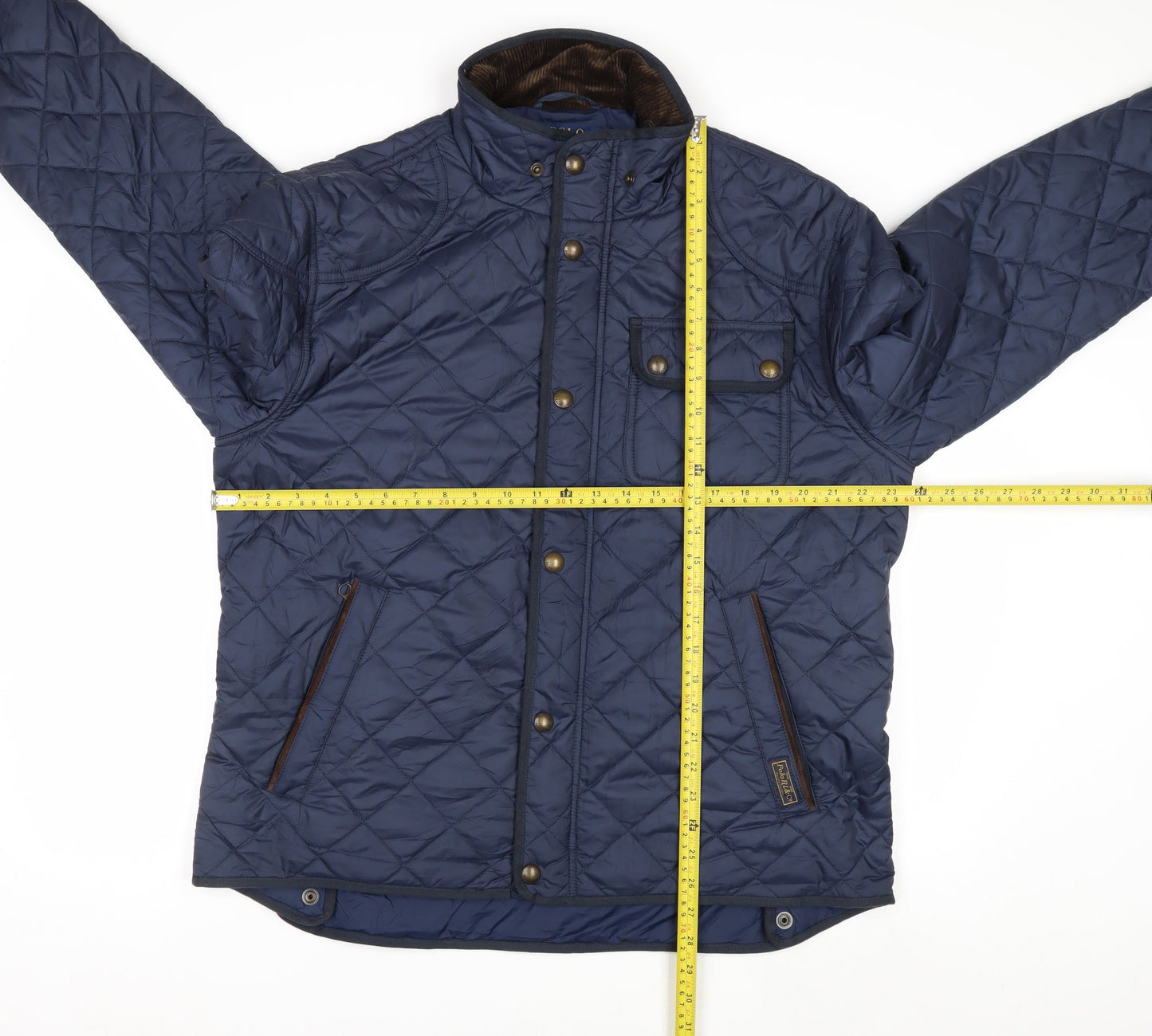 Ralph Lauren Men's Blue Quilted Jacket XL Polyester Mid-Length