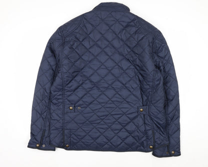 Ralph Lauren Men's Blue Quilted Jacket XL Polyester Mid-Length
