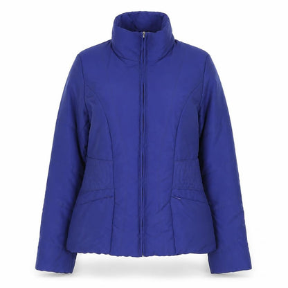 M&Co Womens Blue Size 10 Puffer Jacket Quilted Polyester Winter Coat