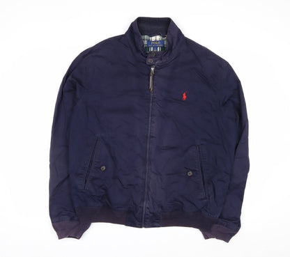 Polo Ralph Lauren Men's Navy Bomber Jacket L Cotton Zip Up