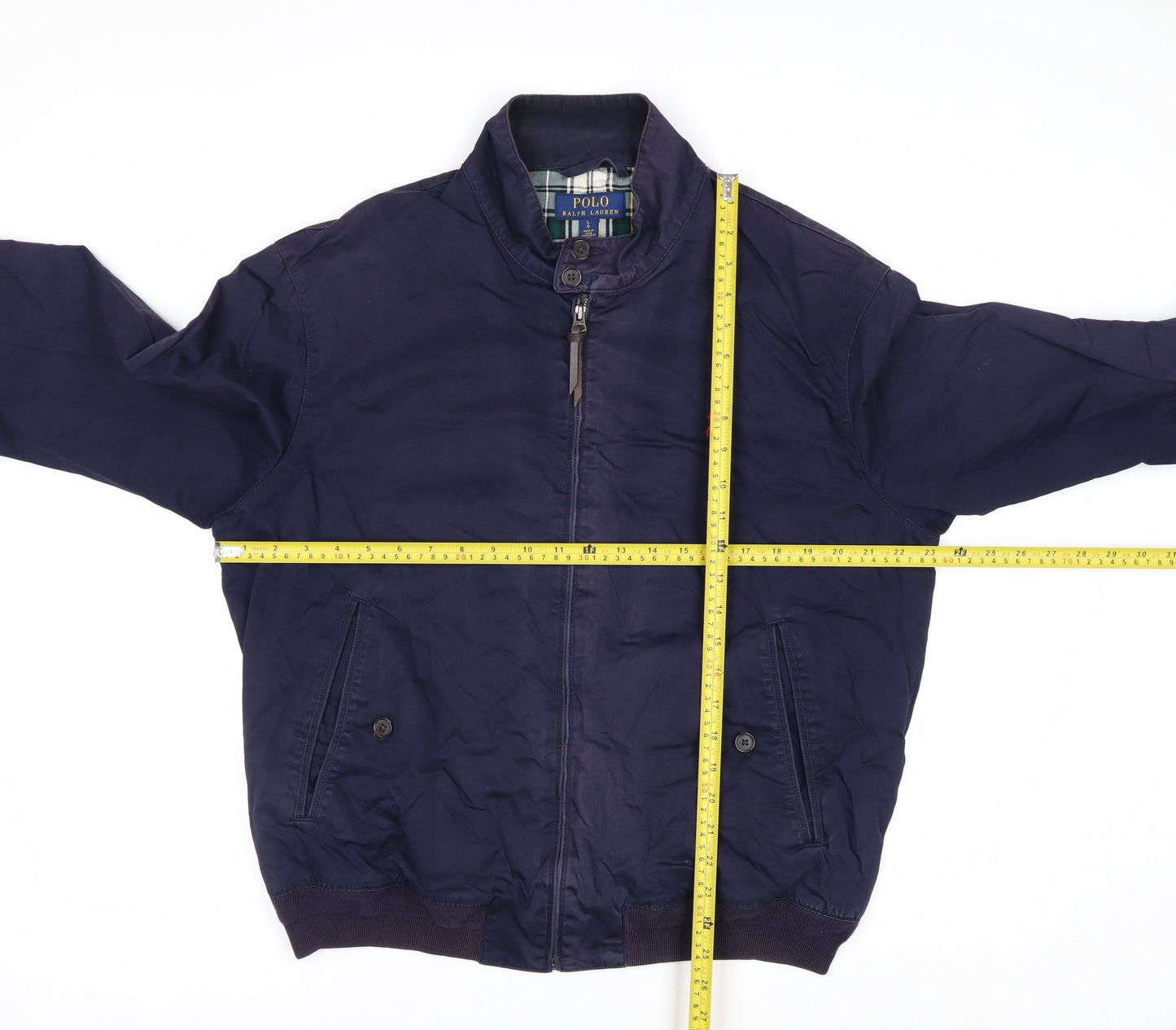 Polo Ralph Lauren Men's Navy Bomber Jacket L Cotton Zip Up