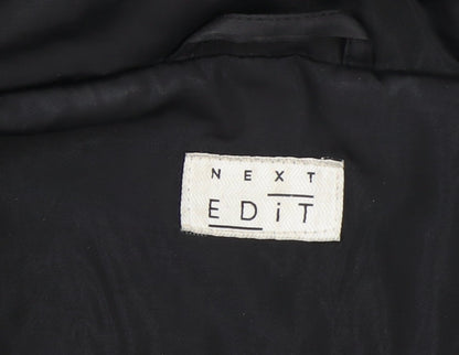 Next Women Black Puffer Jacket S Hooded Short Polyester Winter Coat