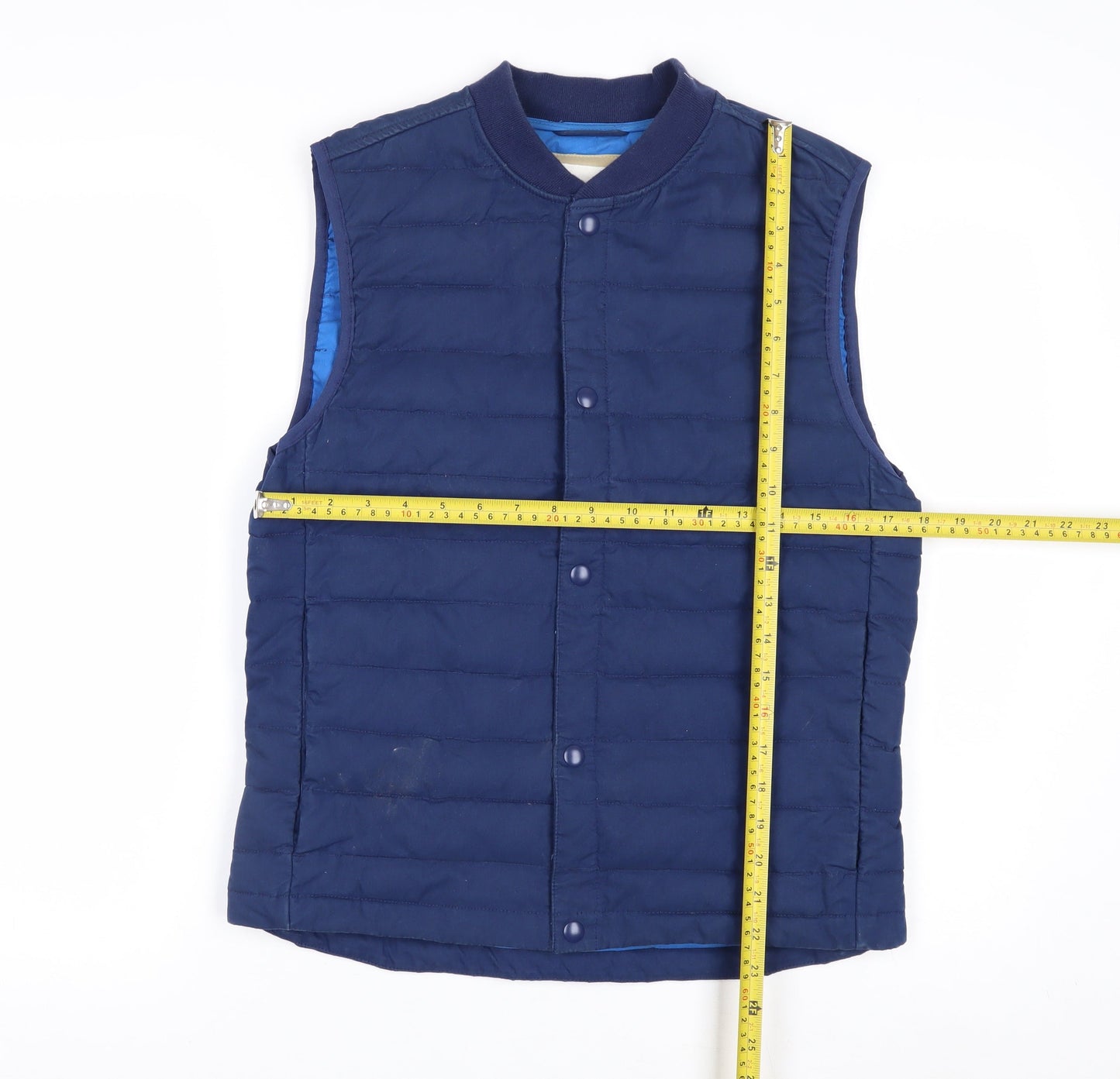 GAP Men's Blue Quilted Puffer Waistcoat XS Cotton Nylon