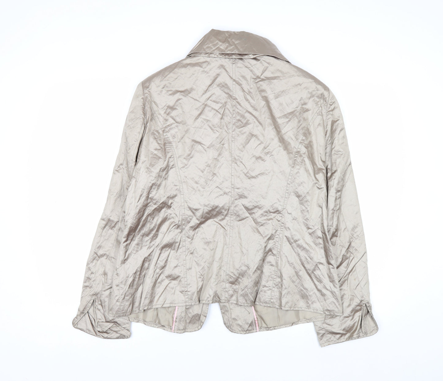 Cassani Women Beige Shawl Collar Single-Breasted Suit Jacket Size 16