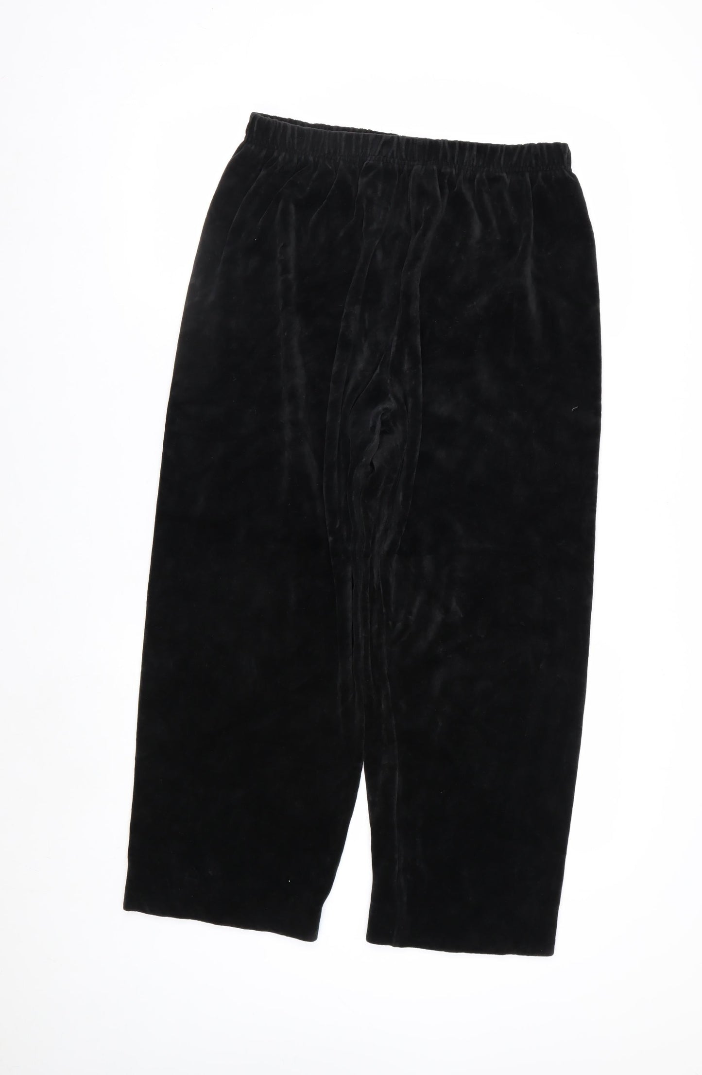 Penmans Womens Black Velvet Straight Leg Trousers L