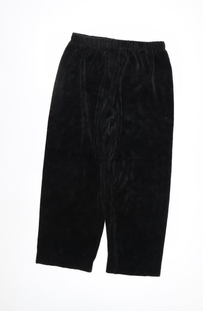 Penmans Womens Black Velvet Straight Leg Trousers L