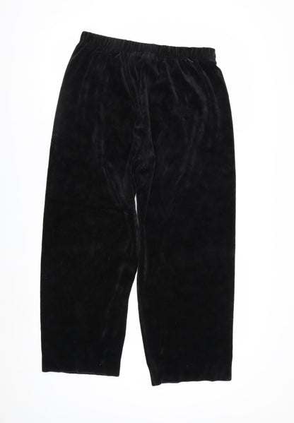 Penmans Womens Black Velvet Straight Leg Trousers L