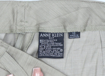 Anne Klein Womens Beige Wide-Leg Trousers Size 14 Linen Blend