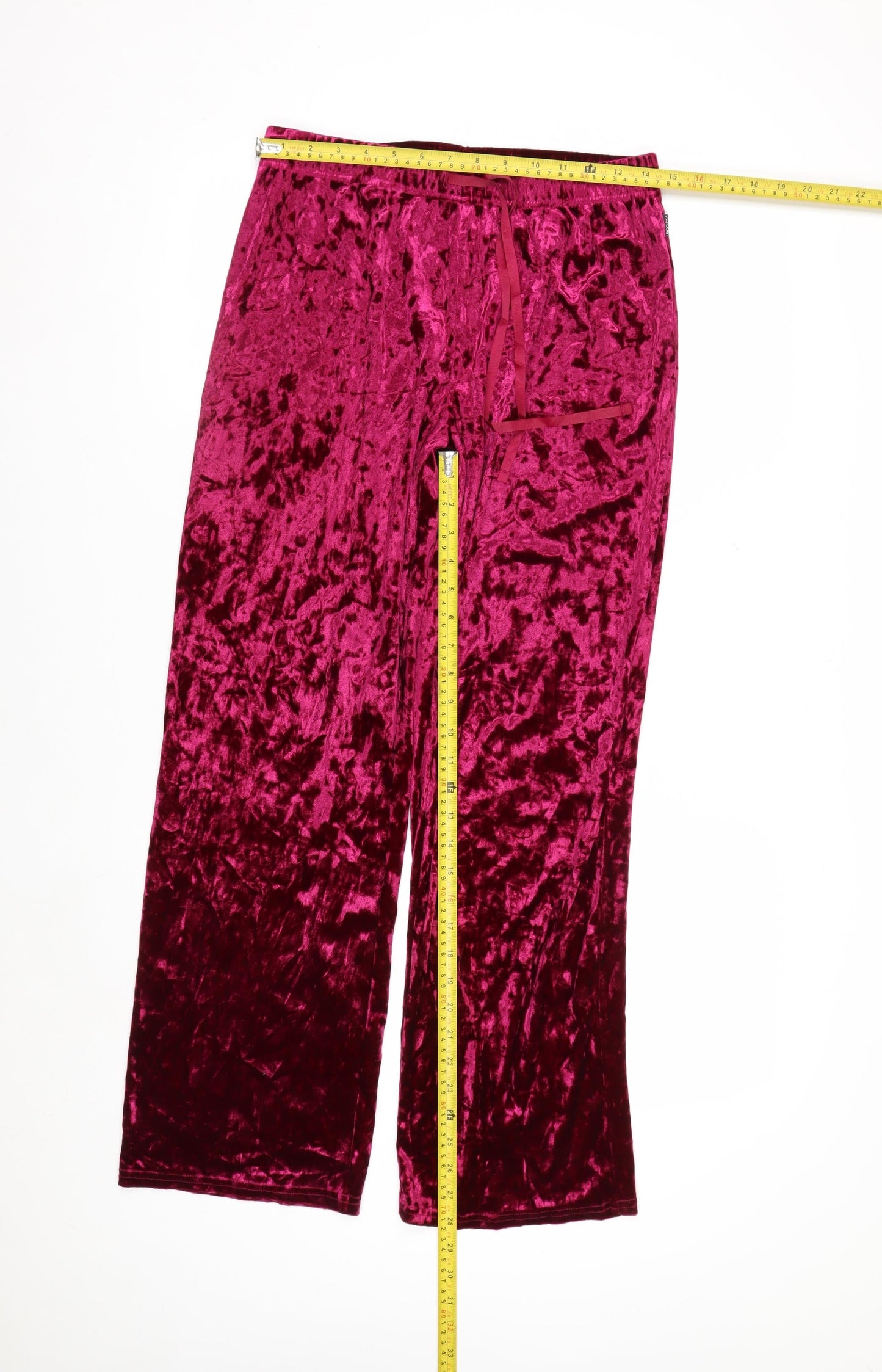 Tahari Womens Pink Crushed Velvet Straight Trousers Size M