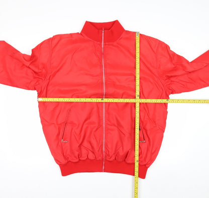 Killy Men’s Red Bomber Jacket Size L Retro Nylon Full Zip