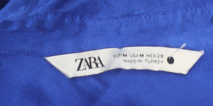 Zara Women’s Blue Viscose Wrap Shirt Dress Size 12
