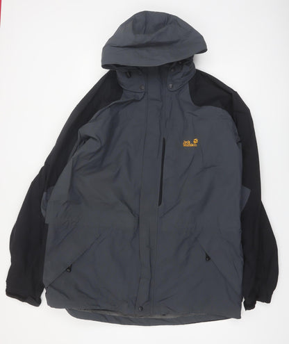 Jack Wolfskin Men's Grey 2XL Waterproof Hiking Jacket
