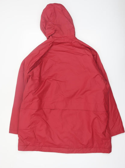 Misty Harbor Women's Red Hooded Waterproof Jacket L Polyester