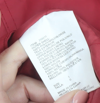 Misty Harbor Women's Red Hooded Waterproof Jacket L Polyester