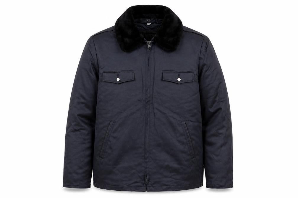 Blauer Men's Black 42 Regular Bomber Jacket with Faux Fur Collar