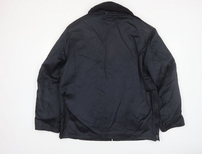 Blauer Men's Black 42 Regular Bomber Jacket with Faux Fur Collar