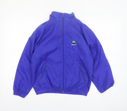 Reebok Womens Blue M 90s Windbreaker Nylon Jacket