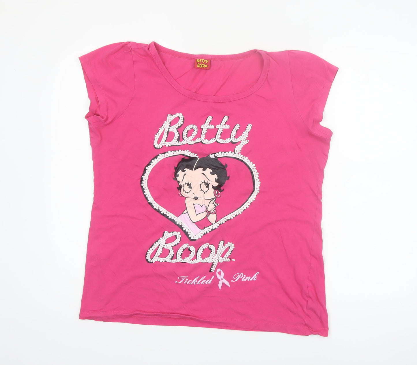 George Women's Pink Betty Boop T-Shirt Size 16 Short Sleeve Cotton