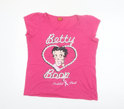 George Women's Pink Betty Boop T-Shirt Size 16 Short Sleeve Cotton