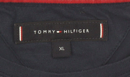 Tommy Hilfiger Men's Blue XL Crew Neck Cotton T-Shirt