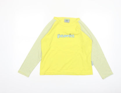 David Luke Brownies Long Sleeve Yellow Striped T-Shirt Girls 4-5 Years