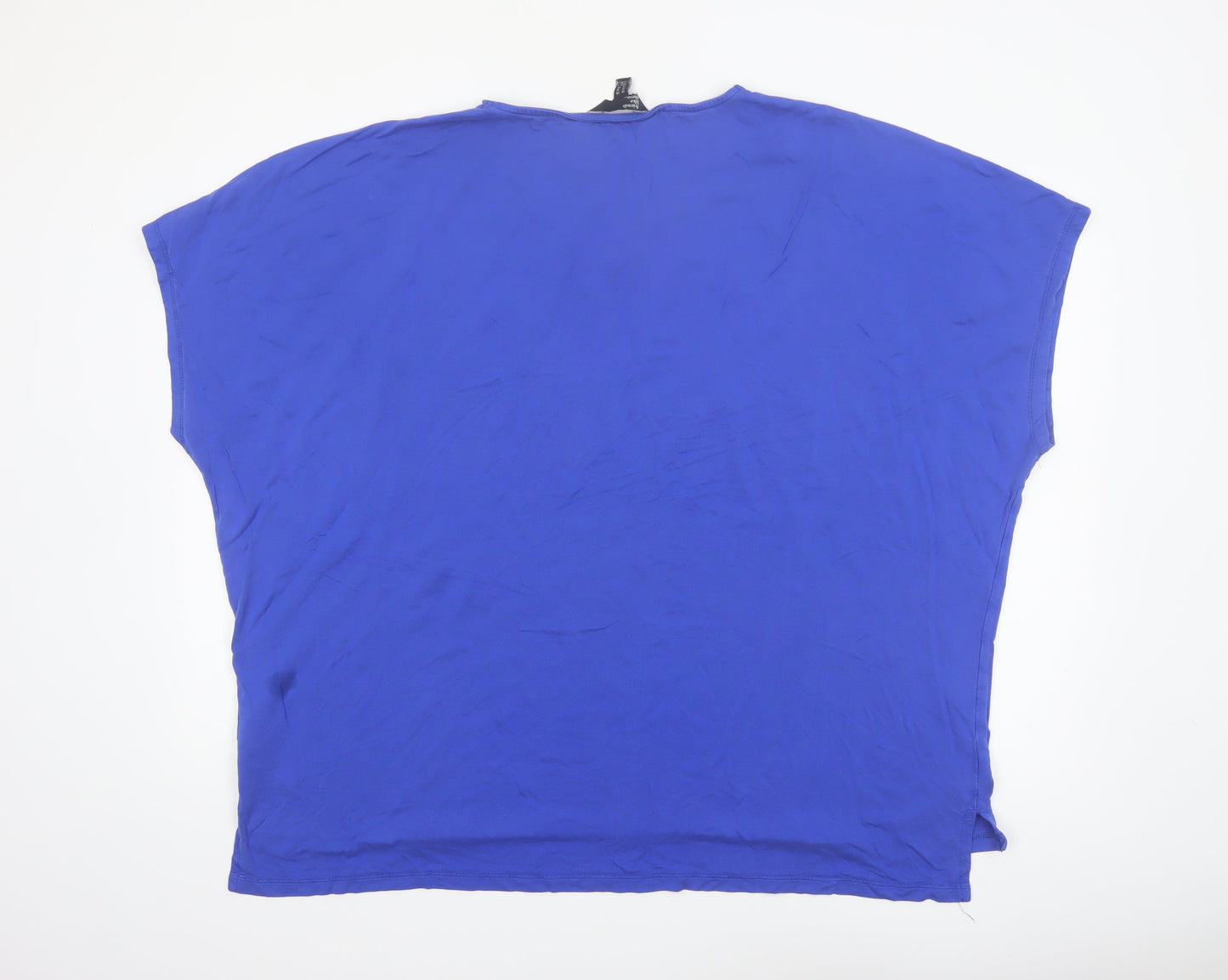 Friends Like These Women's Blue V-Neck Relaxed Blouse Size 20