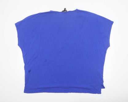 Friends Like These Women's Blue V-Neck Relaxed Blouse Size 20