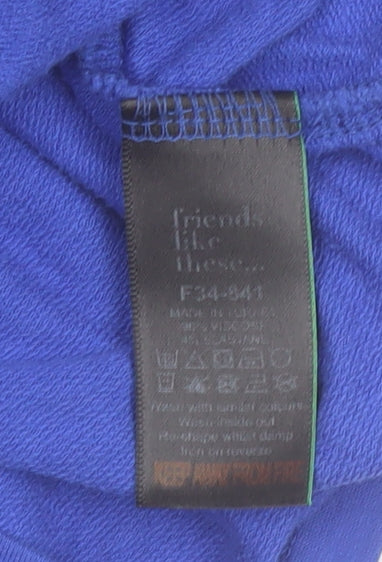 Friends Like These Women's Blue V-Neck Relaxed Blouse Size 20