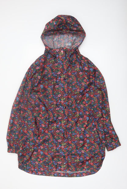 Joules Women’s Multicoloured Floral Waterproof Rain Coat Size 14