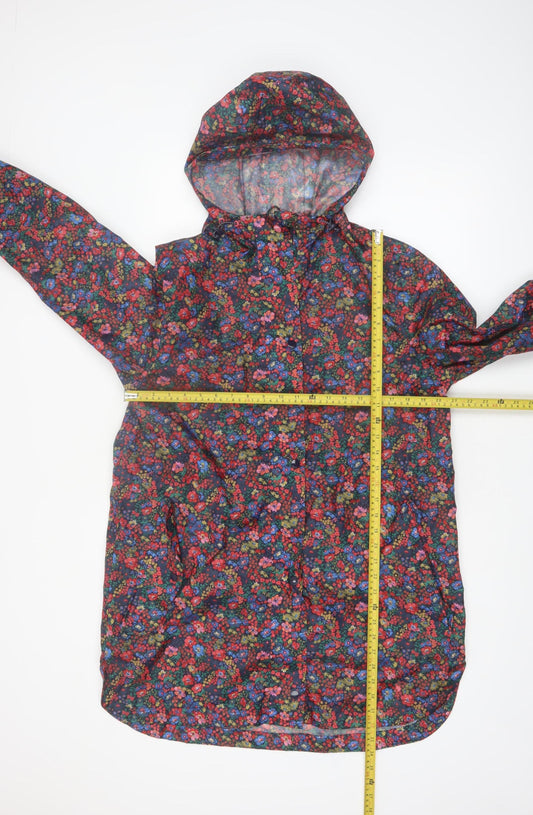 Joules Women’s Multicoloured Floral Waterproof Rain Coat Size 14