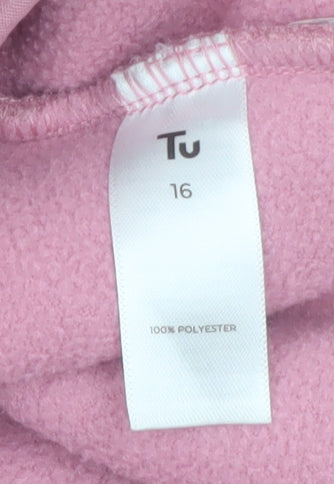 Tu Women Pink Fleece Bodywarmer Waistcoat Size 16 Zip Pockets