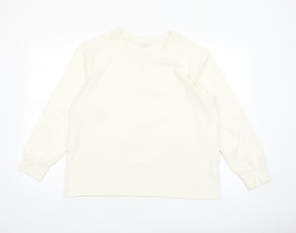 UNIQLO Women Ivory Long Sleeve Basic Stretch T-Shirt Size 2XL