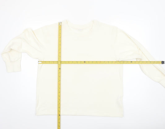 UNIQLO Women Ivory Long Sleeve Basic Stretch T-Shirt Size 2XL
