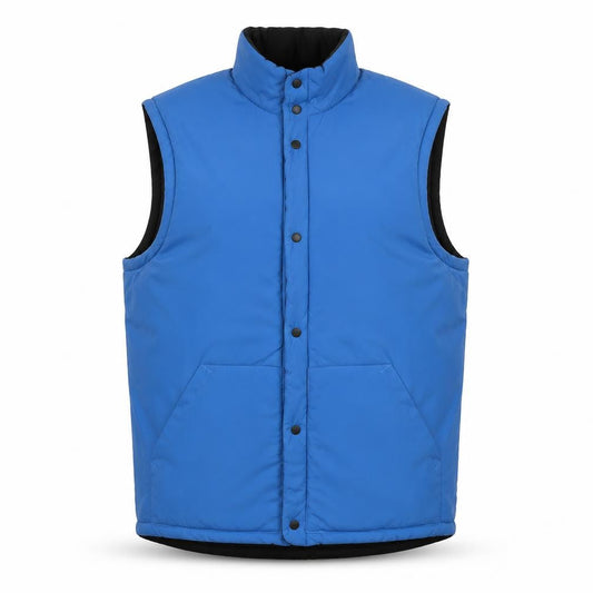 Jaeger Men's Blue Wool Blend Padded Waistcoat Size M